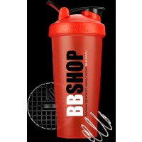 BBSHOP шейкер красный с сеточкой и венчиком (600мл)